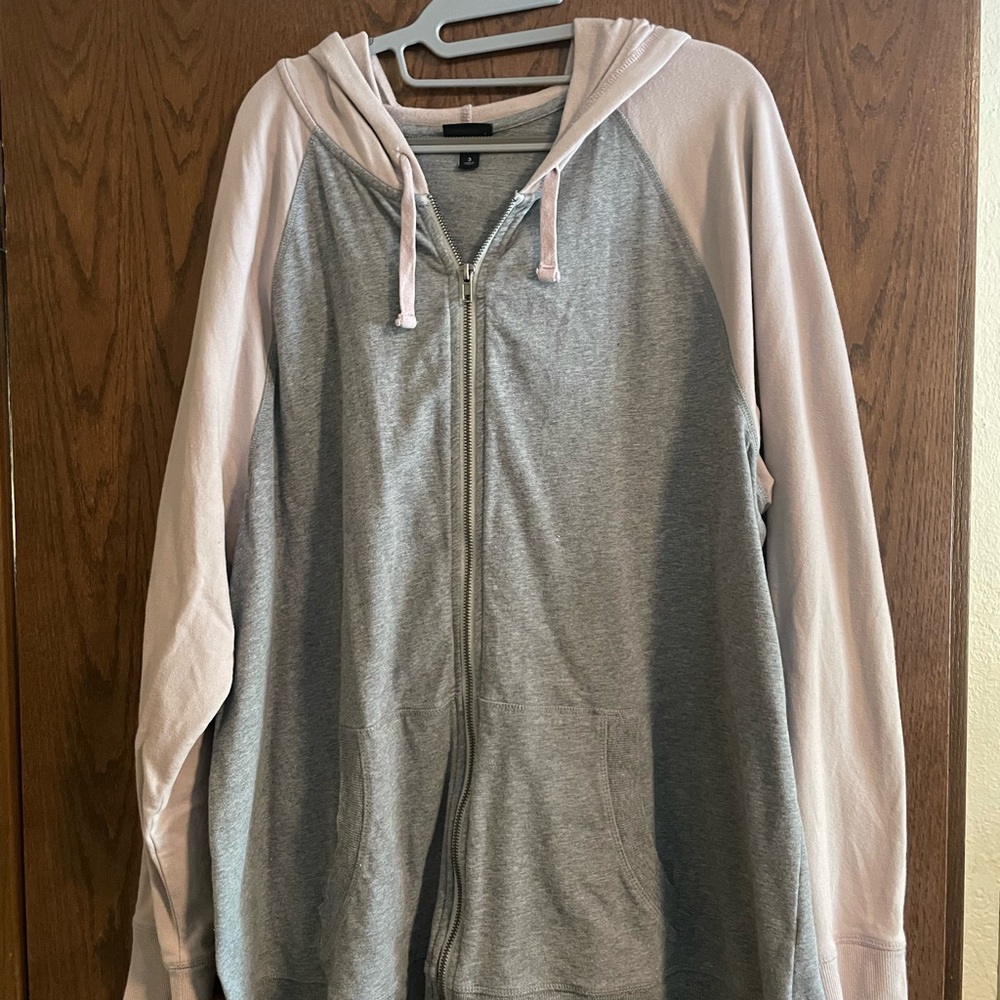 Torrid size 3 gray and Pink Zip-Up Hoodie